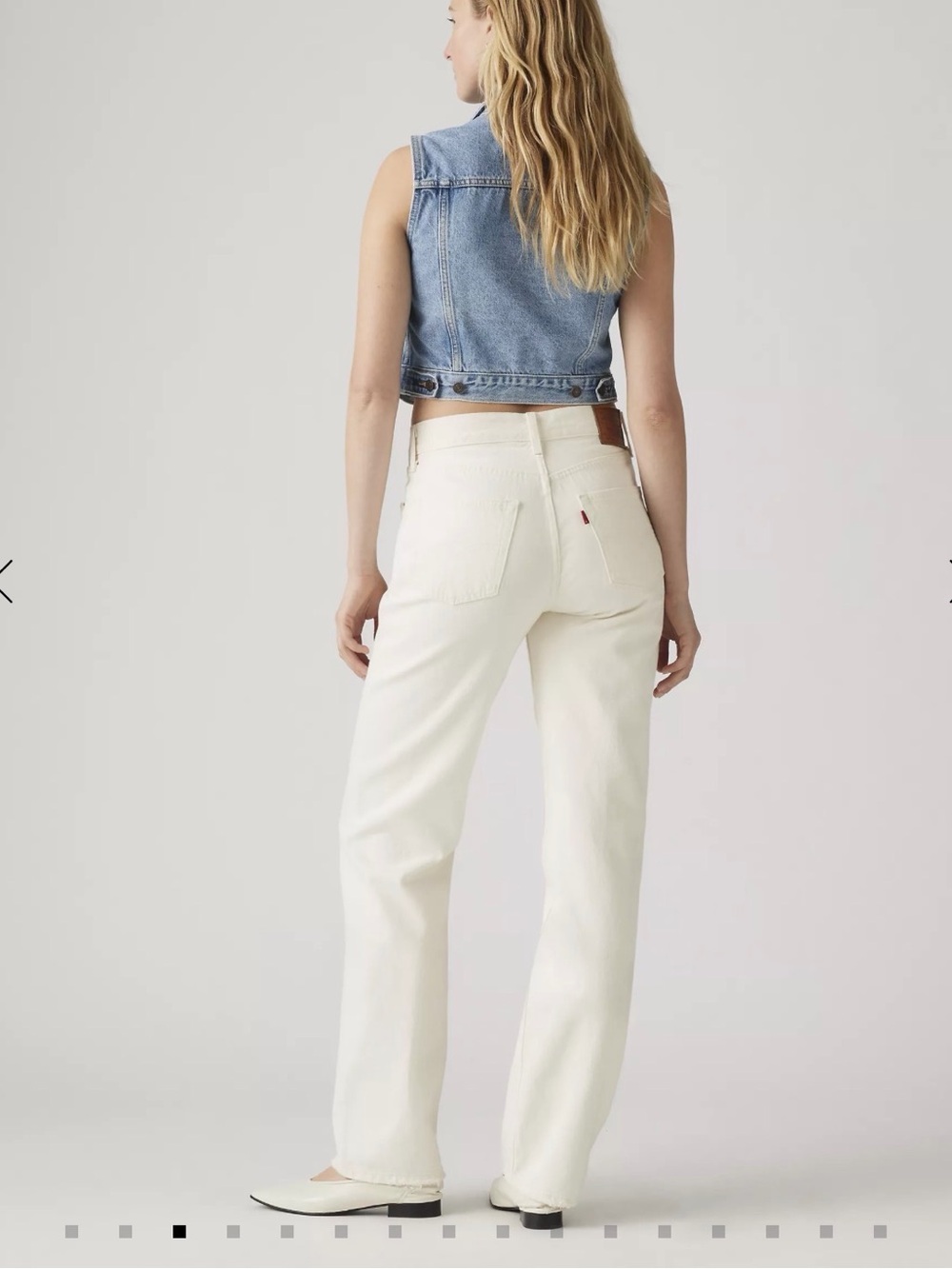 Levi's Cream Straight-Leg Jeans. Never worn